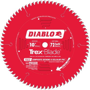 Composite Decking Blade, Trex 10" x 72 Tooth