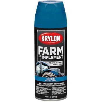 Krylon K01936000 Farm & Implement Spray Paint,  Ford Blue  ~ 12 oz Cans