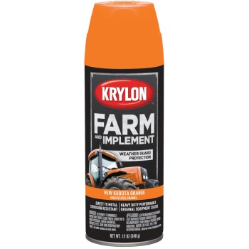 Krylon K01954000 Farm &amp; Implement Spray Paint,  New Kubota Orange  ~ 12 oz Cans