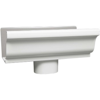  Amerimax 27080 Style K Aluminum Gutter End w Outlet White 5