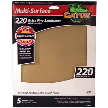 Ali Industries 4443 Multi Surface Sandpaper, 220 Grit ~ 9 x 11 inches