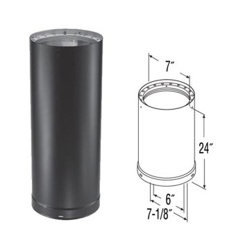 DuraVent DVL Double-Wall Stovepipe, Black - 6" x 24"