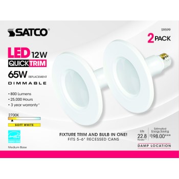 2 Pack 12W LED Retrofit