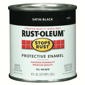 Stops Rust Enamel, Satin Black - 1/2 Pint