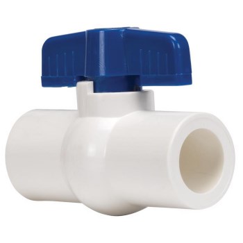 White PVC Slip Ball Valve - 1-1/2"
