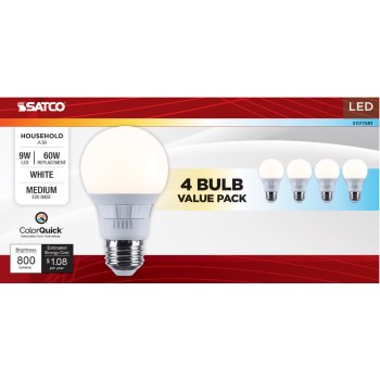 S11775 4pk 9w A19 3cct Bulb