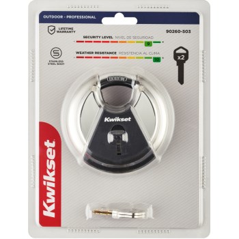 Kwikset Discus Padlock, Stainless Steel - 3-1/8"