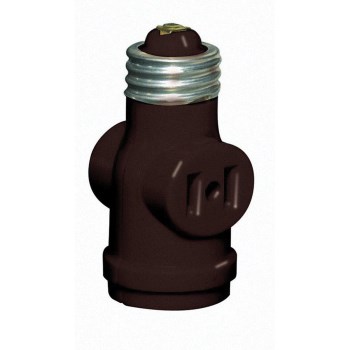 Twin Socket Adapter, Brown - 660W/15A