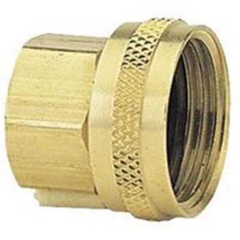 Double Female Hose Connector, Swivel Brass - 1/2" NPT x 3/4" NH