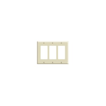 Decora Wall Plate - 3-Gang, Ivory
