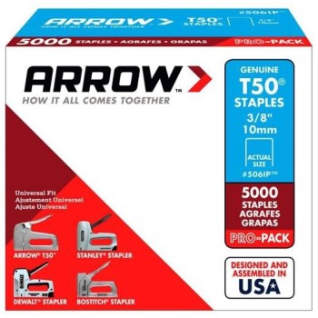 Arrow Fastener 506ip Arrow Staples, T50 - 3/8"