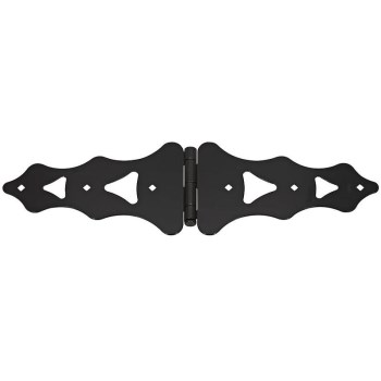 Ornamental Strap Hinge, Black - 10"