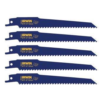 Irwin WeldTec Recip Blades, Nail Embedded - 6" x 6 TPI, 5pk