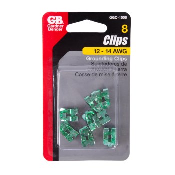 Gardner Bender Grounding Clips  Zinc Plated   8pk