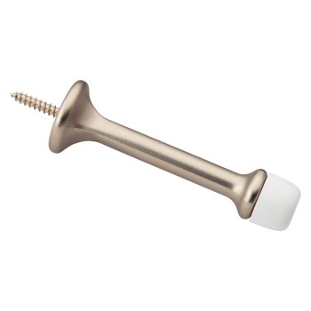 National Hardware Rigid Door Stop, Satin Nickel - 3"