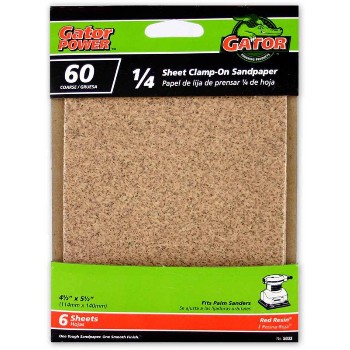 Ali Industries 5033 60 Grit 1/4 Sandpaper ~ 6 Pack 