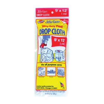 Warp Bros Plastic Drop Cloth - 9 Ft x 12 Ft, 1 Mil