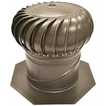 Master Flow Internally Braced Rotary Turbine w/Base,  Weathered Wood Color Finish, ~ 12"