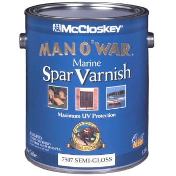 Valspar/McCloskey 80-7507 Man OWar Interior/Exterior Marine Spar Varnish, Semi-Gloss ~ Gallon