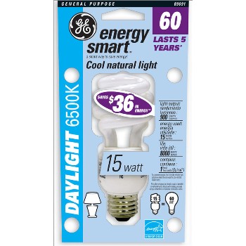 Compact Fluorescent Bulb, Daylight 15 watt 