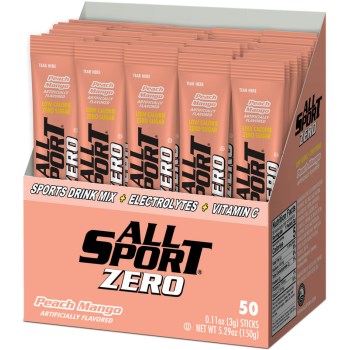 All Sport Zero Powder Sticks, Peach Mango - 50pk