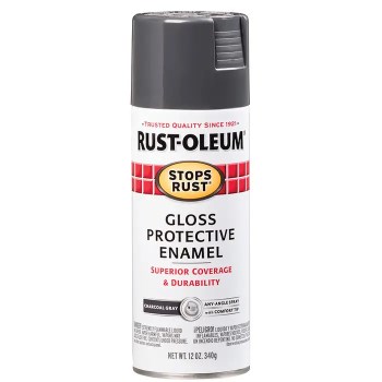 Stops Rust Enamel Spray, Gloss Charcoal Gray - 12 oz