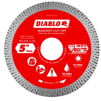 Diablo Diamond Continuous Rim Cut Off Disc   5"