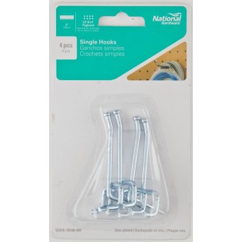 National Hardware Single Peg Hook, Zinc Plated - 2"