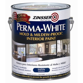 Zinsser Perma-White Mold & Mildew Proof Interior Paint,  Satin Finish ~  Gallon