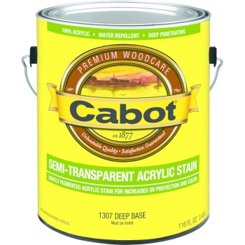 Cabot 01-1307 Water-Based Stain, Semi-Trans  Deep Base/Gallon