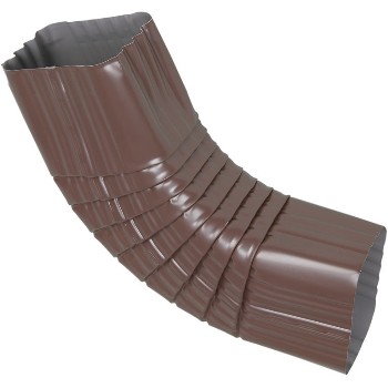Square Corrugated "B" Side Gutter Elbow,  Brown ~ Fits 3" x 4" Downspouts
