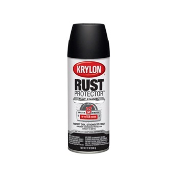 Krylon K06903500 Rust Protector Enamel, Flat Black ~ 12 oz.