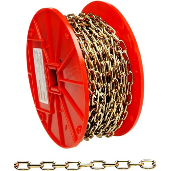 Campbell Chain 0722000 Decorative Chain, Brass Glo Finish ~ #10 X 60 Ft