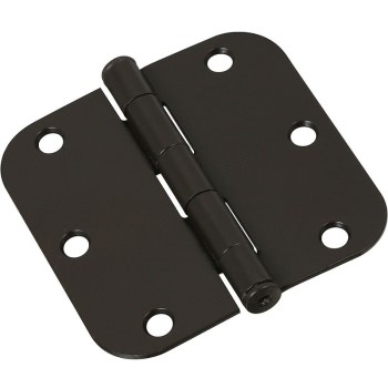 Radius Corner Door Hinge, Oil Rubbed Bronze ~ 3.5" 5/8" Radius