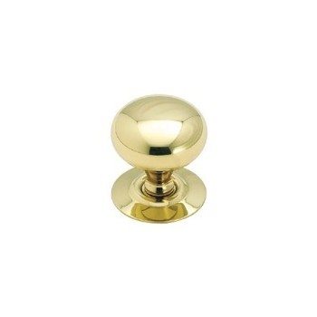 Knob with Backplate - Solid Brass