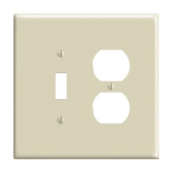 Leviton 001-86105 Toggle Switch And Duplex Outlet Combination Wall Plate ~ Ivory