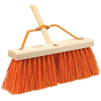 Rough Push Broom, Orange ~ 16" head