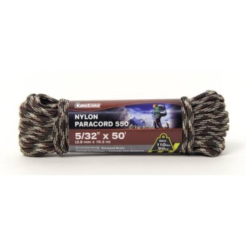 Nylon Paracord 550, Camo - 5/32" x 50 Ft