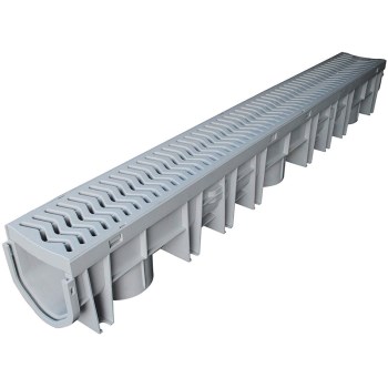 Storm Drain Plus Water Drainage Solution, Gray ~ 39.5"