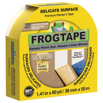 FrogTape Delicate Surface Tape, Yellow - 2" x 60 Yd