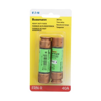 Fusetron Cartridge Fuse, Class RK5 - 40 Amp, 2pk