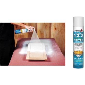 Zinsser Bull's Eye 1-2-3 Turbo Spray Interior & Exterior Primer,  White   ~ 26 oz Aerosol