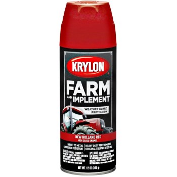 Krylon K01947000 Farm &amp; Implement Spray Paint,  New Holland Red  ~ 12 oz Cans