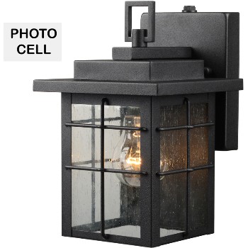 Square Lantern w/Photo Cell, Black Finish ~ One Light