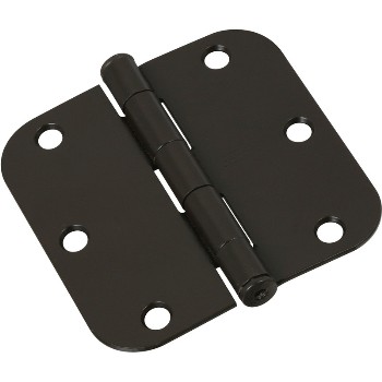 Radius Corner Door Hinge, Oil Rubbed Bronze ~ 3.5" 5/8" Radius