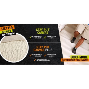 Trimaco 04318 Stay Put Drop Cloth, Canvas ~ 4ft. x 12ft.