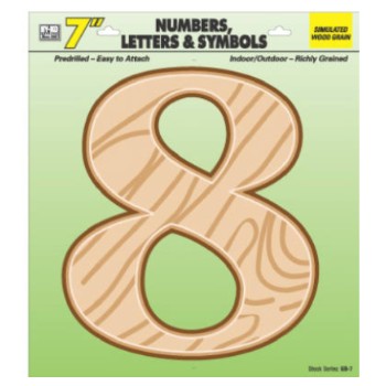 House Number 8, Simulated Wood 7 inch