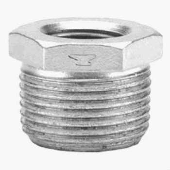Hex Bushing, Galvanized Steel - 1/2" x 1/4"
