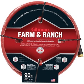 Farm & Ranch Hose, 6ply - 5/8" X 90', Red