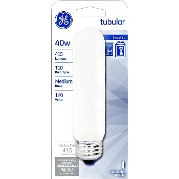 Tubular Bulb, 40 watt T-10  ~  Fosted